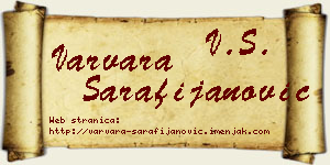 Varvara Sarafijanović vizit kartica